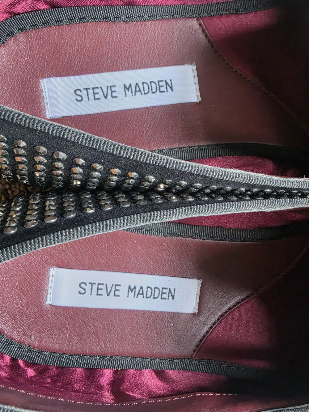 RARE Steve Madden Black Studded Slip-On Loafers